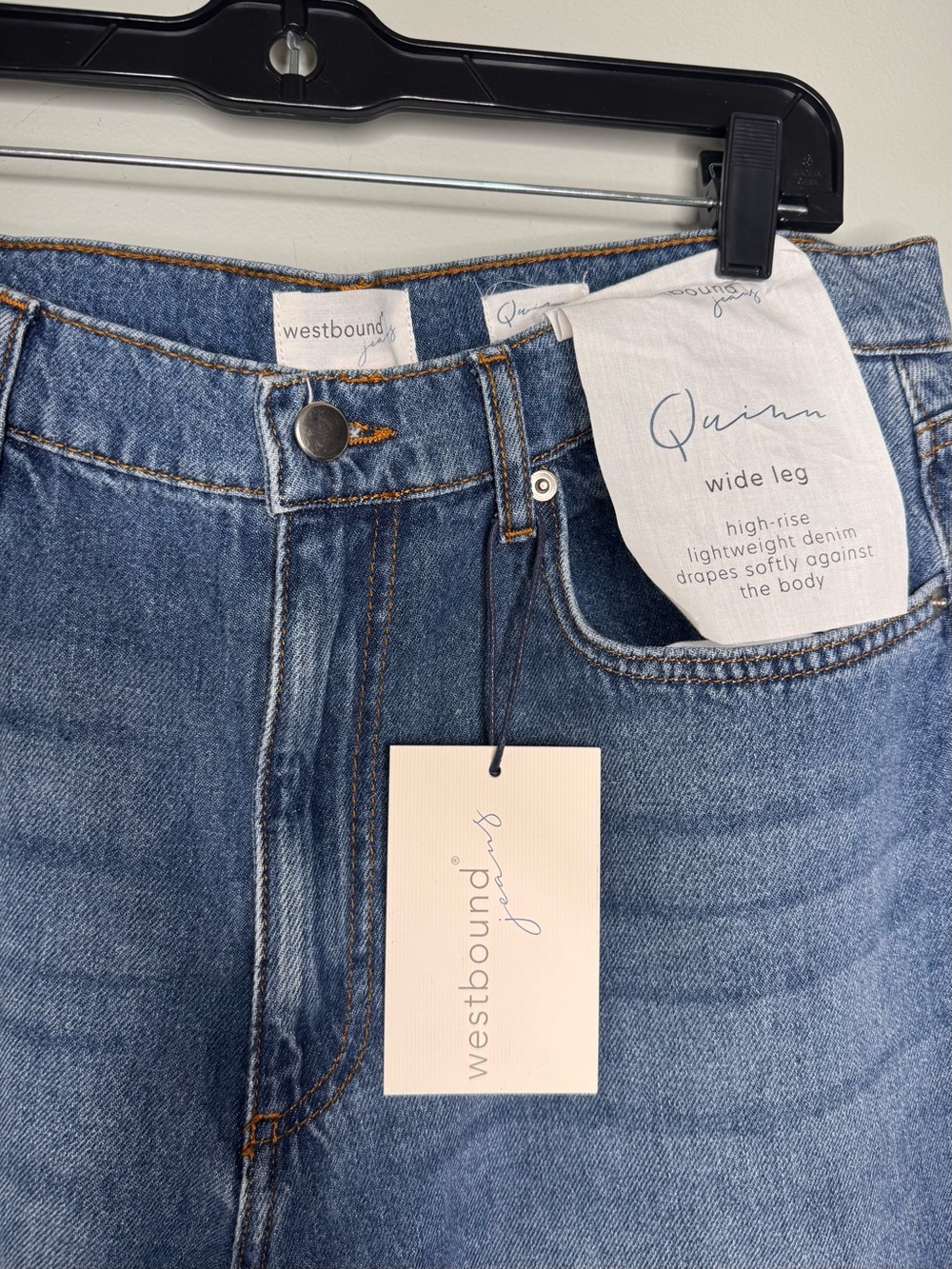 Westbound NWT Women’s Wide Leg Retro  Medium Wash Denim Jeans - Size 16S - Picture 4 of 11